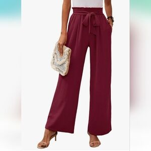 Amazon Burgundy Wide-Leg Pants